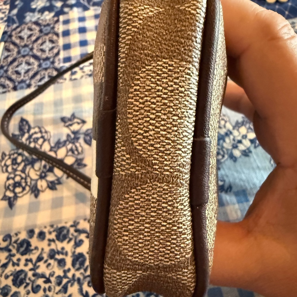 Coach Brown Signature Stripe Crossbody Phone Case - Picture 7 of 10